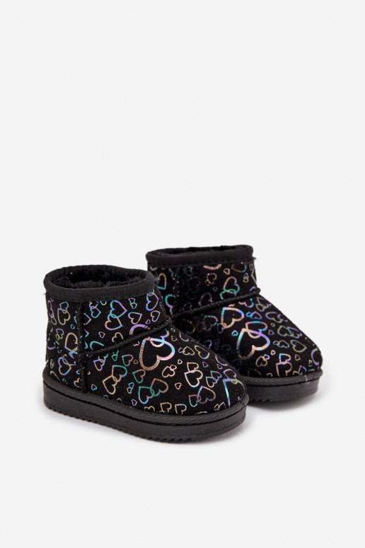 Bērnu sniega zābaki ar sirsniņām Calivine melnā krāsā Bērnu sniega zābaki ar sirsniņām Calivine melnā krāsā
