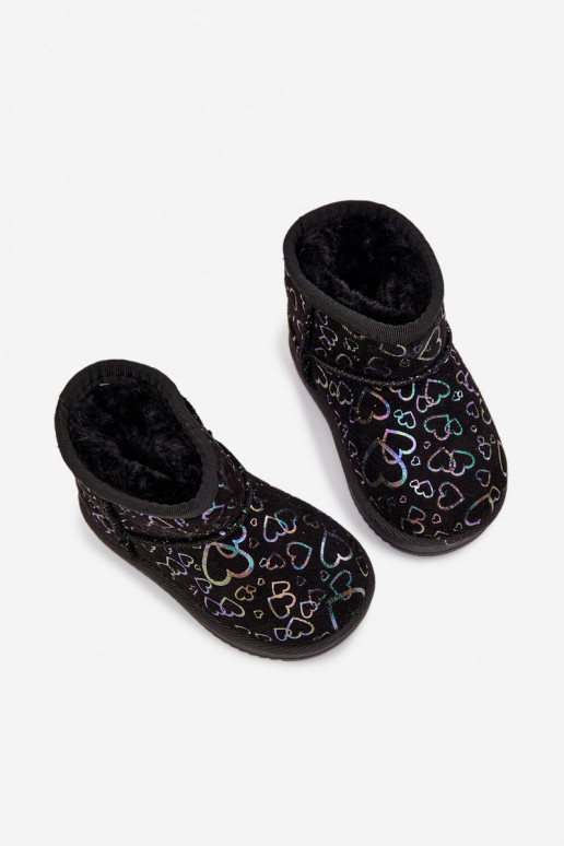 Bērnu sniega zābaki ar sirsniņām Calivine melnā krāsā Bērnu sniega zābaki ar sirsniņām Calivine melnā krāsā