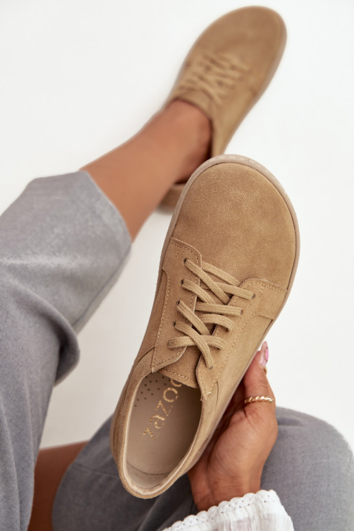 Brīvdienu dabīgā zamša zābaki "Barefoot" tipa Zazoo 314 smilšu krāsā