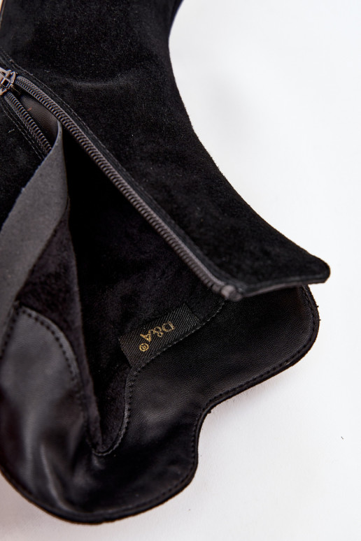 zamšādas Sieviešu puszābaki ar ornamentiem D&A CR52-686 Melns