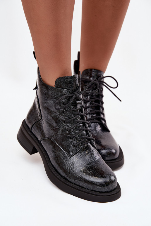 Laque sieviešu zābaki   D&A LZ52-954 tumši zilas krāsas