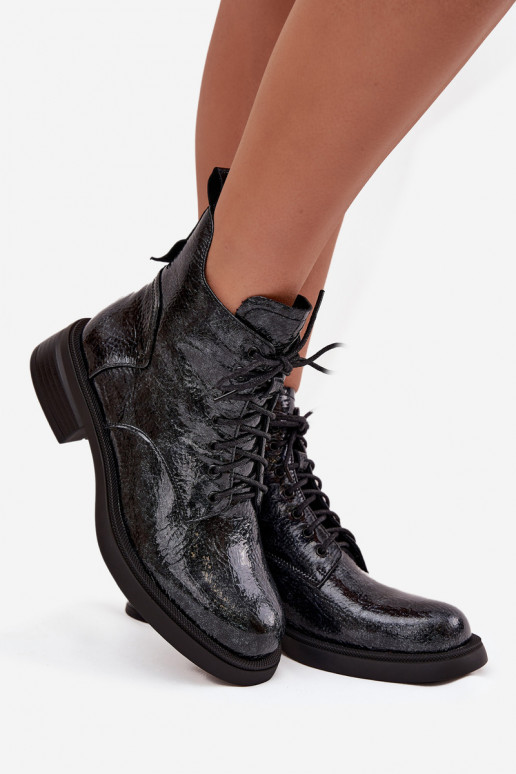 Laque sieviešu zābaki   D&A LZ52-954 tumši zilas krāsas