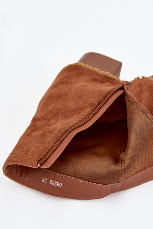 Sieviešu puszābaki Z Wywiniętą Cholewką brūnas krāsas Idalia