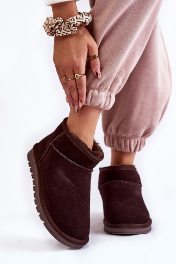  zamšādas  sniega apavi brūnas krāsas Shelie