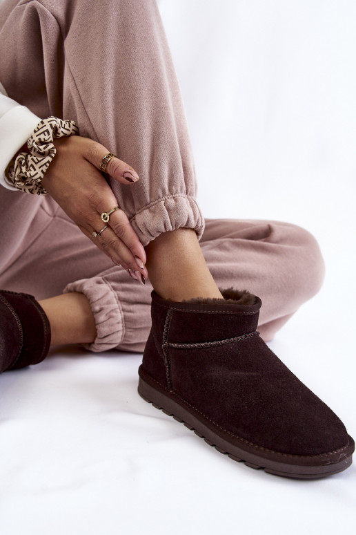  zamšādas  sniega apavi brūnas krāsas Shelie