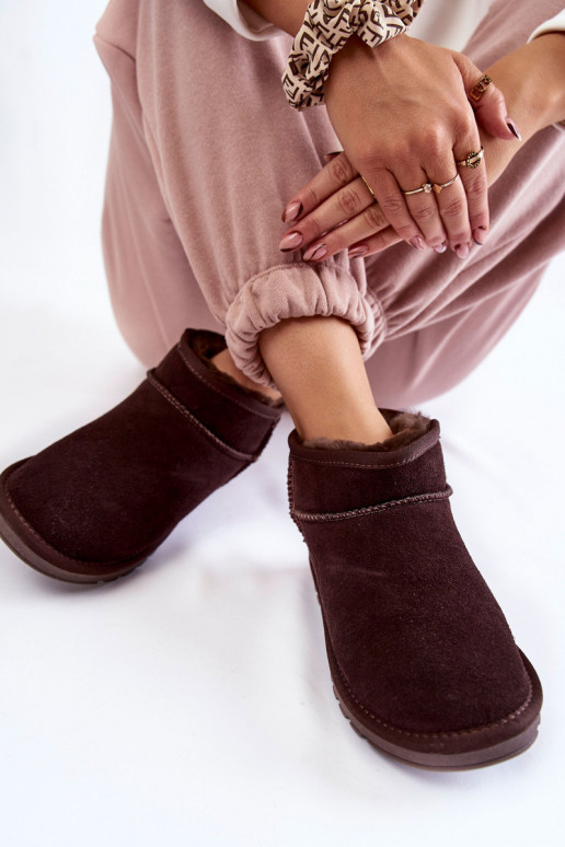  zamšādas  sniega apavi brūnas krāsas Shelie