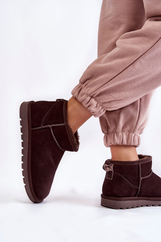  zamšādas  sniega apavi brūnas krāsas Shelie