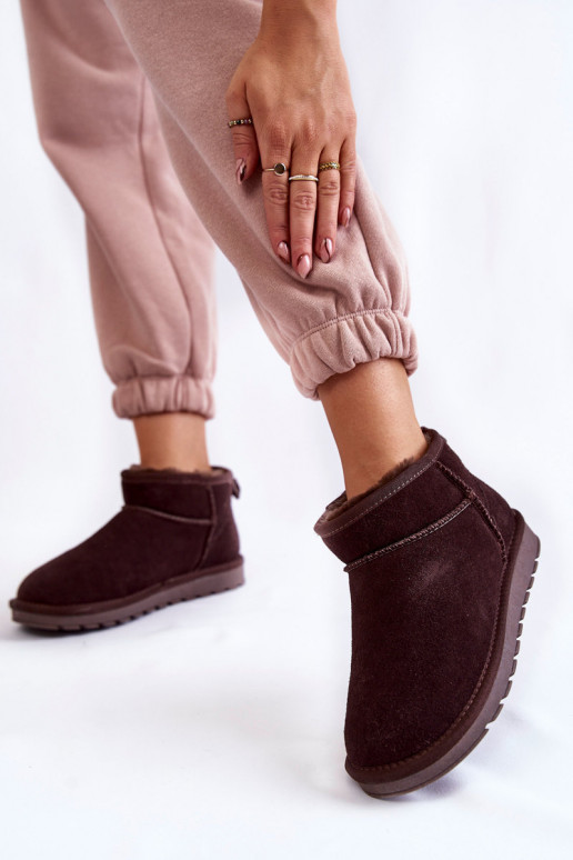  zamšādas  sniega apavi brūnas krāsas Shelie