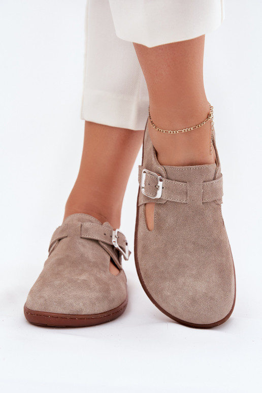 zamšādas apavi Barefoot  ar sprādzēm Zazoo N1261 smilšu krāsas zamšādas apavi Barefoot  ar sprādzēm Zazoo N1261 smilšu krāsas