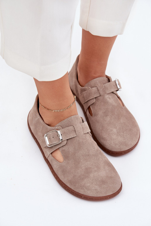 zamšādas apavi Barefoot  ar sprādzēm Zazoo N1261 smilšu krāsas zamšādas apavi Barefoot  ar sprādzēm Zazoo N1261 smilšu krāsas