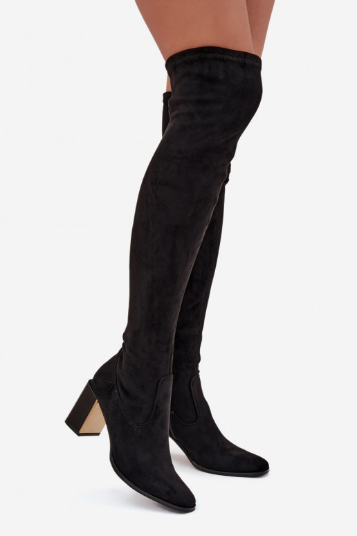 sieviešu garie zābaki  ar papēdi owe Melns Jelina