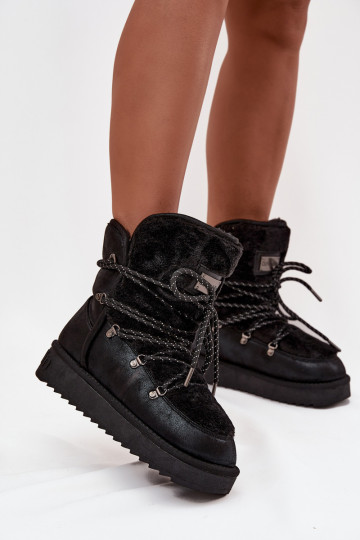 sniega apavi  ar platformu ar kažokādu D.Franklin DFSH37005 Melns