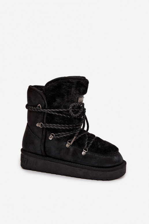 sniega apavi  ar platformu ar kažokādu D.Franklin DFSH37005 Melns