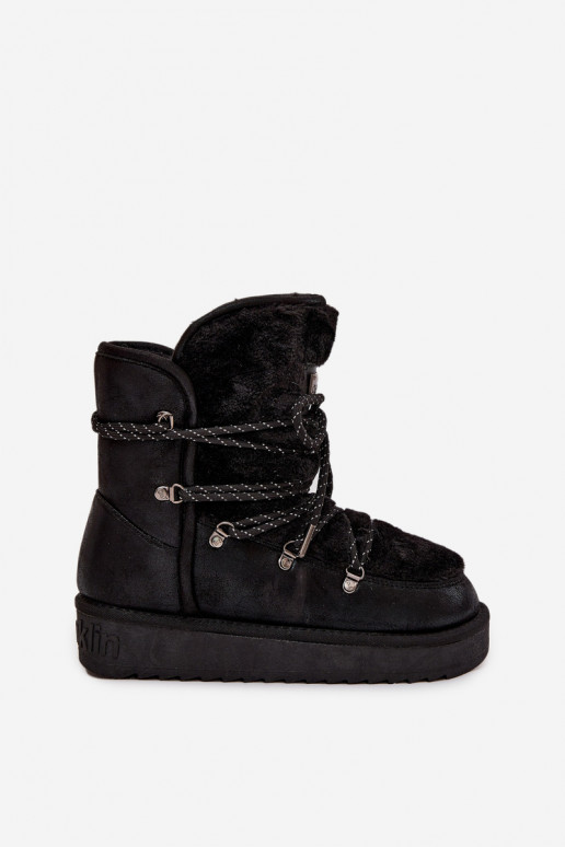 sniega apavi  ar platformu ar kažokādu D.Franklin DFSH37005 Melns