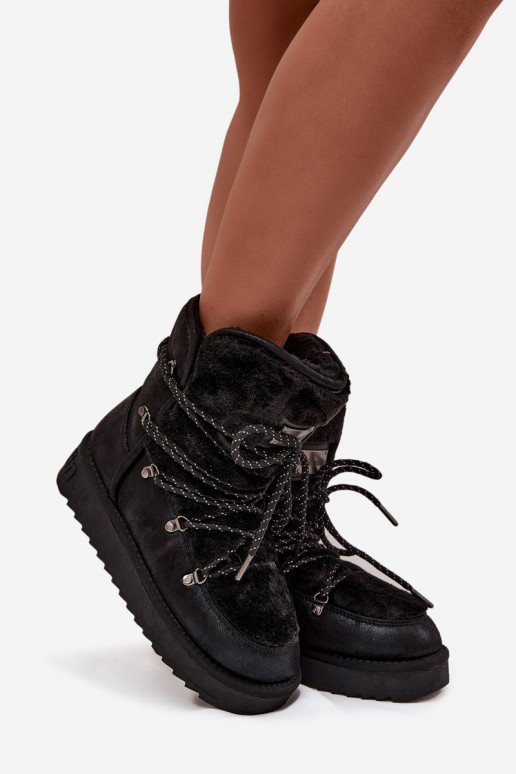 sniega apavi  ar platformu ar kažokādu D.Franklin DFSH37005 Melns