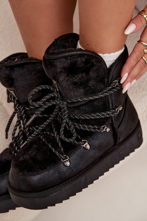 sniega apavi  ar platformu ar kažokādu D.Franklin DFSH37005 Melns