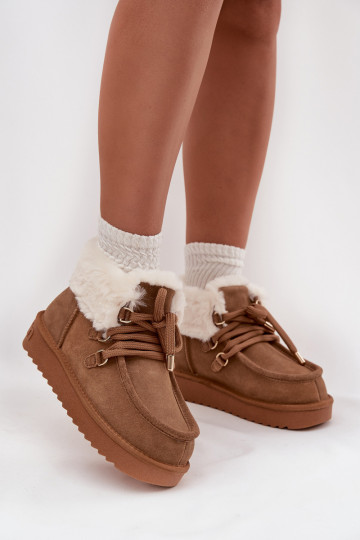 sniega apavi  Z Naturalnego Zamszu D.Franklin DFSH375006 Camel 2