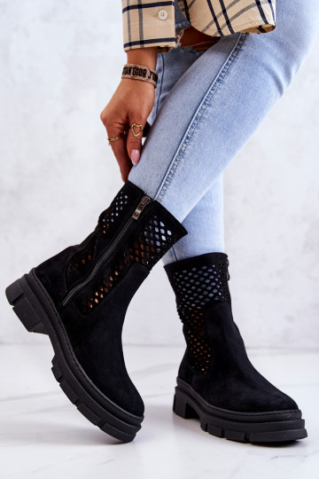 sieviešu zābaki zābaki Nicole Melns 2711