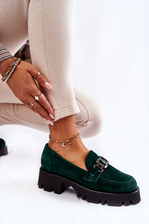 zamšādas apavi ar ornamentiem Laura Messi 2489 Zaļas krāsas zamšādas apavi ar ornamentiem Laura Messi 2489 Zaļas krāsas