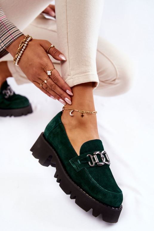 zamšādas apavi ar ornamentiem Laura Messi 2489 Zaļas krāsas zamšādas apavi ar ornamentiem Laura Messi 2489 Zaļas krāsas