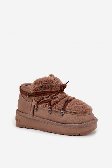 sniega apavi Bērnu apavi  ar kažokādu D.Franklin DFSH370011 brūnas krāsas