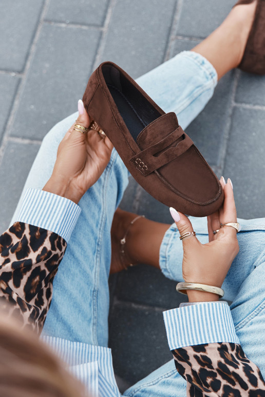 Sieviešu plakanie mokasīni tumši brūnā krāsā "Soreline" Sieviešu plakanie mokasīni tumši brūnā krāsā "Soreline"