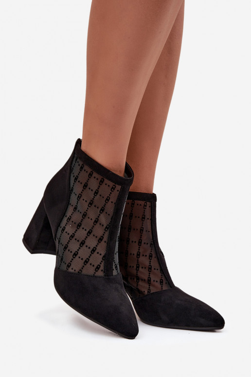 Sieviešu zābaki ar sietu D&A LZ52-944 melnā krāsā