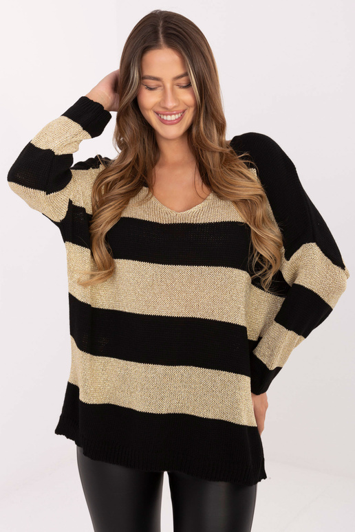 Džemperis melni zeltains