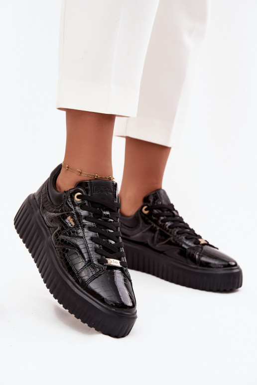 Laque  modeļa apavi  ar platformu Lee Cooper LCJ-25-09-3870 Melns