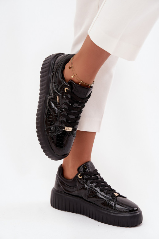 Laque  modeļa apavi  ar platformu Lee Cooper LCJ-25-09-3870 Melns