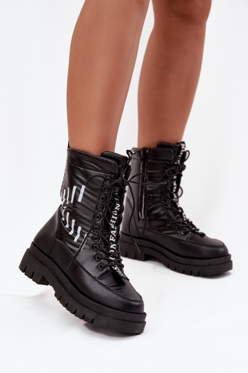 Sašņorējiet sniega zābakus Vinceza 23-34586 Melns 2