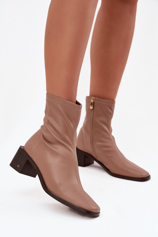  Sieviešu puszābaki ar papēdi Vinceza 23-10791 smilšu krāsas