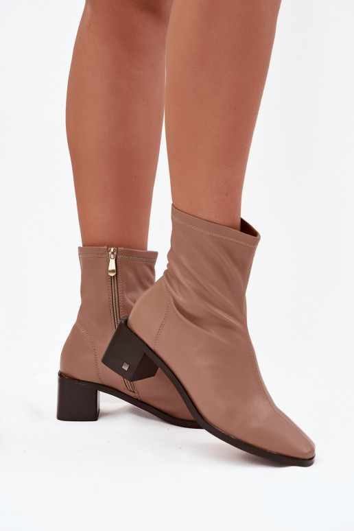  Sieviešu puszābaki ar papēdi Vinceza 23-10791 smilšu krāsas