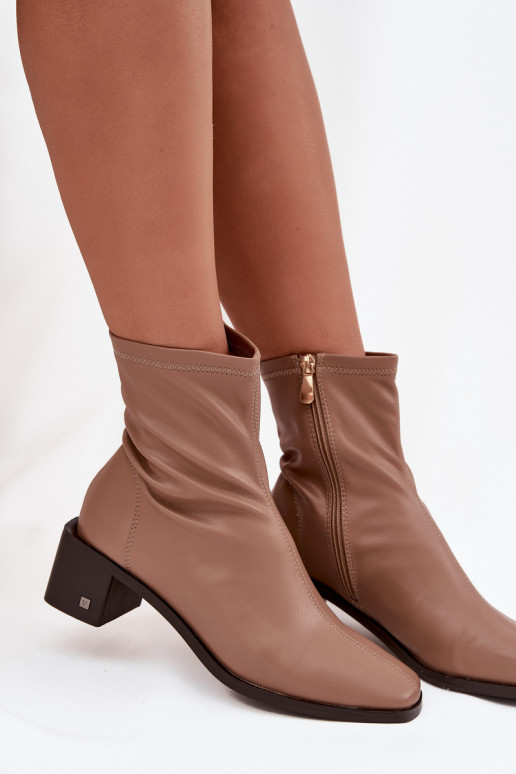  Sieviešu puszābaki ar papēdi Vinceza 23-10791 smilšu krāsas