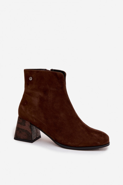   zamšādas Sieviešu puszābaki  K7202-02 Czekoladowe