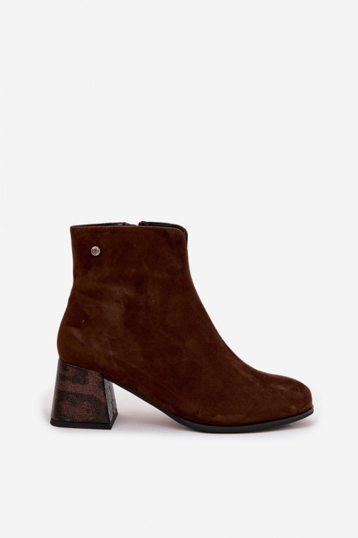   zamšādas Sieviešu puszābaki  K7202-02 Czekoladowe