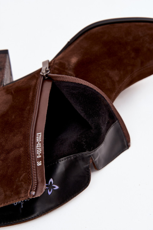   zamšādas Sieviešu puszābaki  K7202-02 Czekoladowe