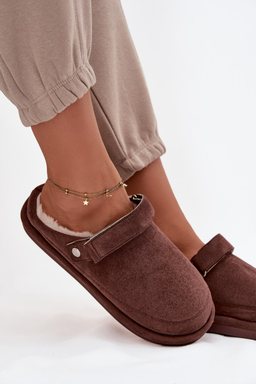 Čības Sieviešu ar siksniņām siltināti ar kažokādu CzekoladoIne Rilena