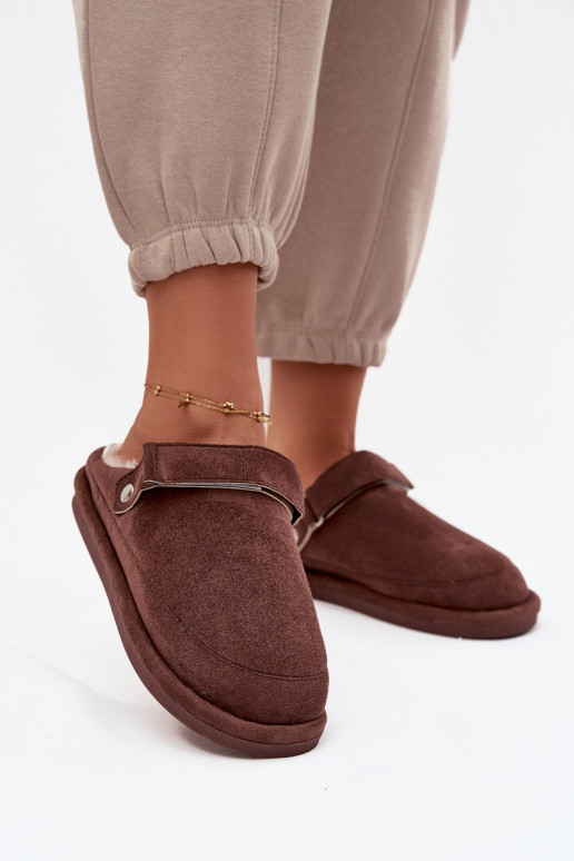 Čības Sieviešu ar siksniņām siltināti ar kažokādu CzekoladoIne Rilena