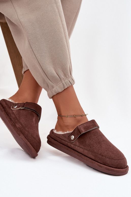 Čības Sieviešu ar siksniņām siltināti ar kažokādu CzekoladoIne Rilena