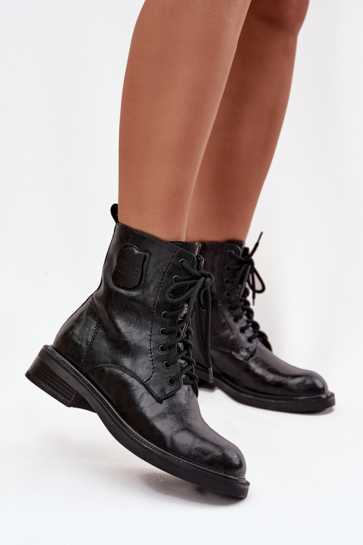 sieviešu zābaki zābaki   Detalem  K7180-01 Melns