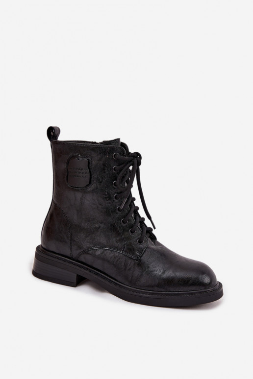 sieviešu zābaki zābaki   Detalem  K7180-01 Melns