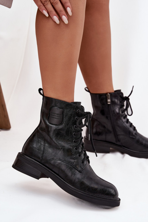 sieviešu zābaki zābaki   Detalem  K7180-01 Melns