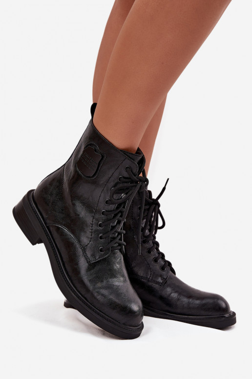 sieviešu zābaki zābaki   Detalem  K7180-01 Melns