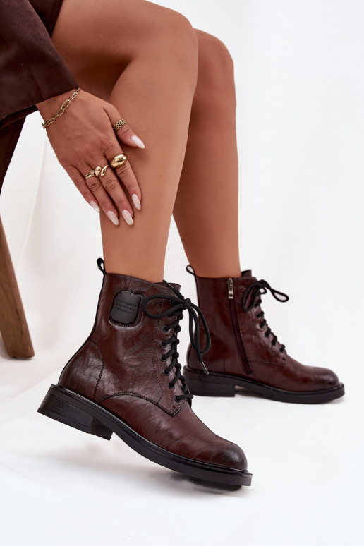 sieviešu zābaki zābaki   Detalem  K7180-01 brūnas krāsas