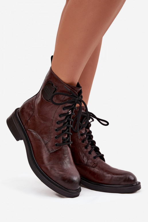 sieviešu zābaki zābaki   Detalem  K7180-01 brūnas krāsas