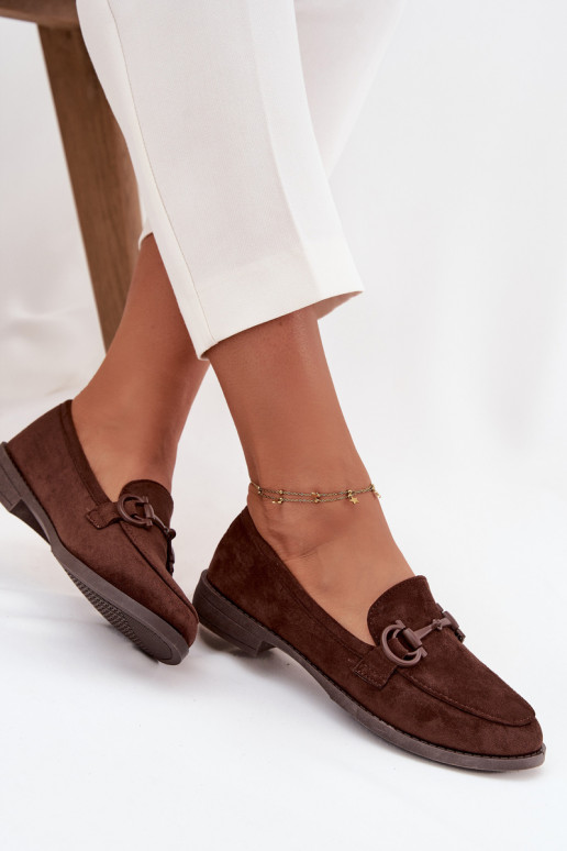 sieviešu mokasīni  Detalem owe Czekoladowe Ambria sieviešu mokasīni  Detalem owe Czekoladowe Ambria