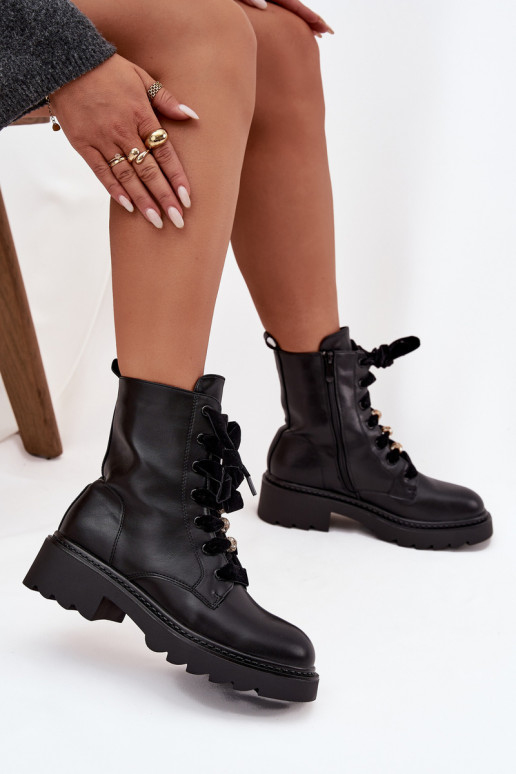 siltināti Sieviešu puszābaki  m Melns Elindra