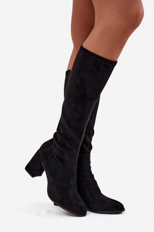 sieviešu garie zābaki ar papēdi Z u Melns Yelisse