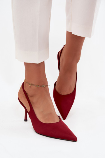 augstpapēžu kurpes Z Odkrytymi Piętami bordo krāsas Lenira